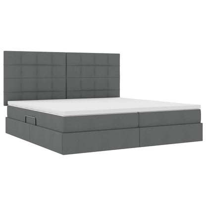 Letto con contenitore e LED Grigio scuro 200 x 200 cm