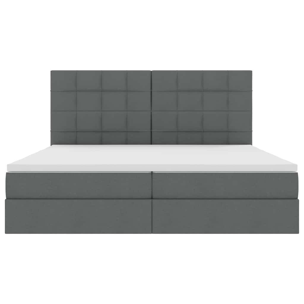 Letto con contenitore LED e materasso Grigio Scuro 200 x 200 cm | homemem39