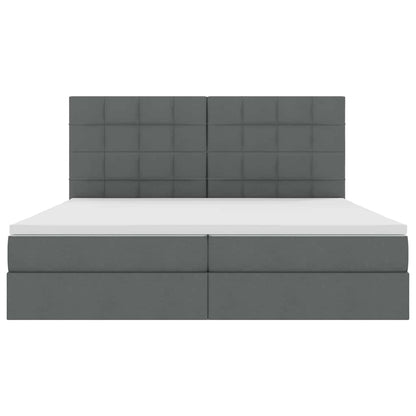 Letto con contenitore e LED Grigio scuro 200 x 200 cm