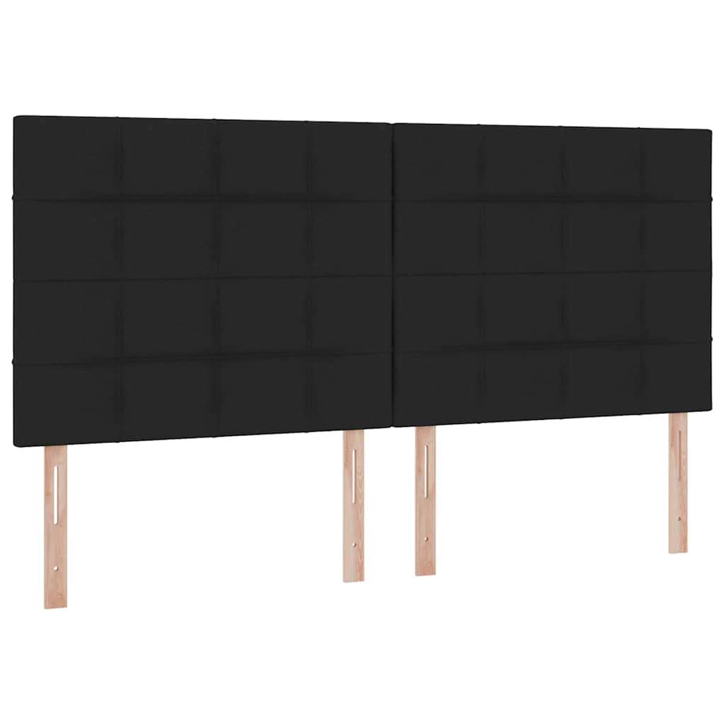 Letto con contenitore LED e materasso Nero 200 x 200 cm Tessuto | homemem39