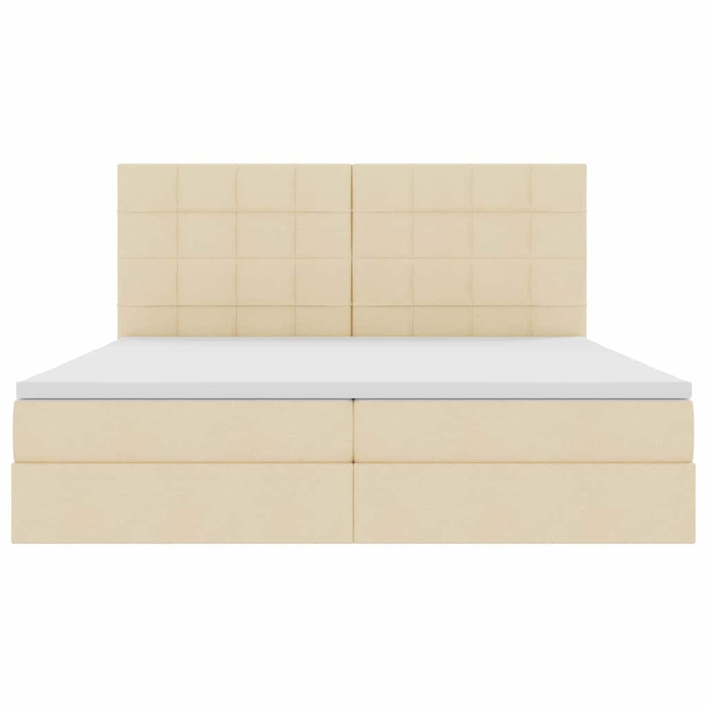 Letto con contenitore LED e materasso Crema 200 x 200 cm | homemem39