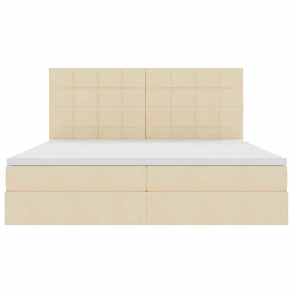 Letto con contenitore LED e materasso Crema 200 x 200 cm | homemem39