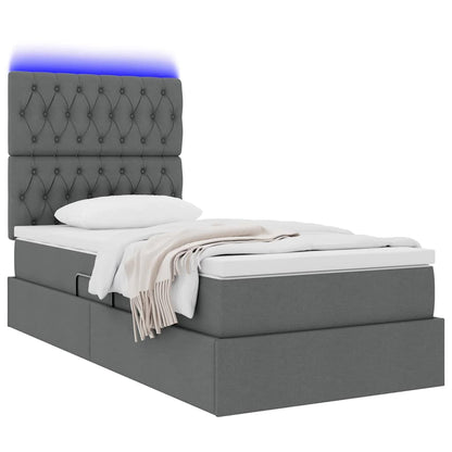 Letto con contenitore LED e materasso Grigio Scuro 90 x 190 cm | homemem39