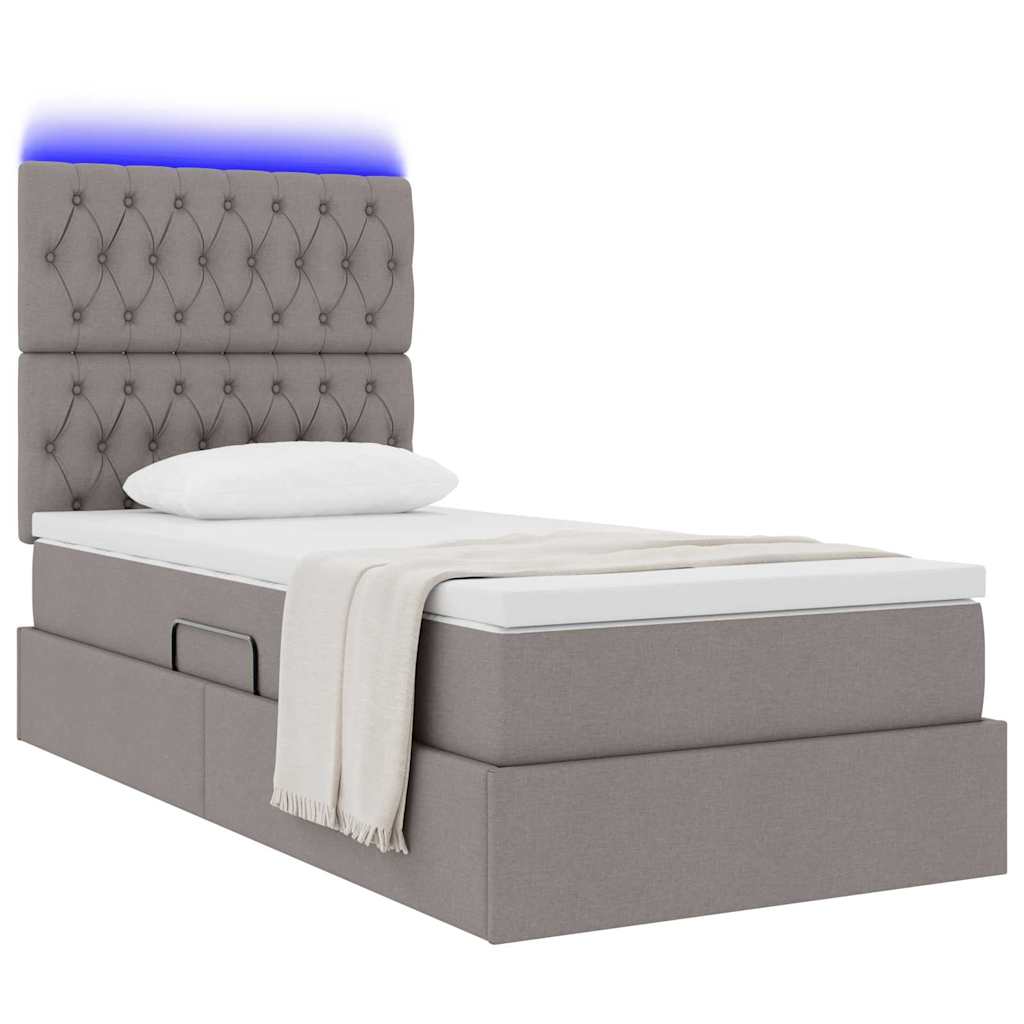Letto con contenitore LED e materasso Tortora 90 x 190 cm | homemem39