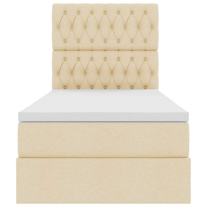 Letto con contenitore LED e materasso Crema 90 x 200 cm Tessuto | homemem39