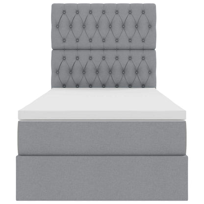 Letto con contenitore LED e materasso Grigio Chiaro | homemem39
