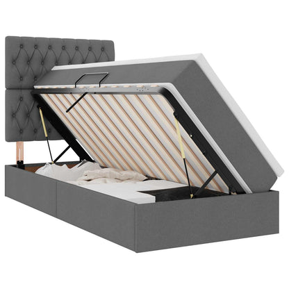 Letto con contenitore LED e materasso Grigio Scuro 100 x 200 cm | homemem39