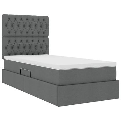 Letto con contenitore LED e materasso Grigio Scuro 100 x 200 cm | homemem39