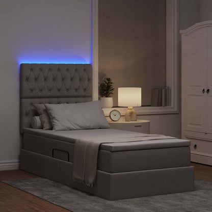 Letto con contenitore LED e materasso Tortora 100 x 200 cm | homemem39