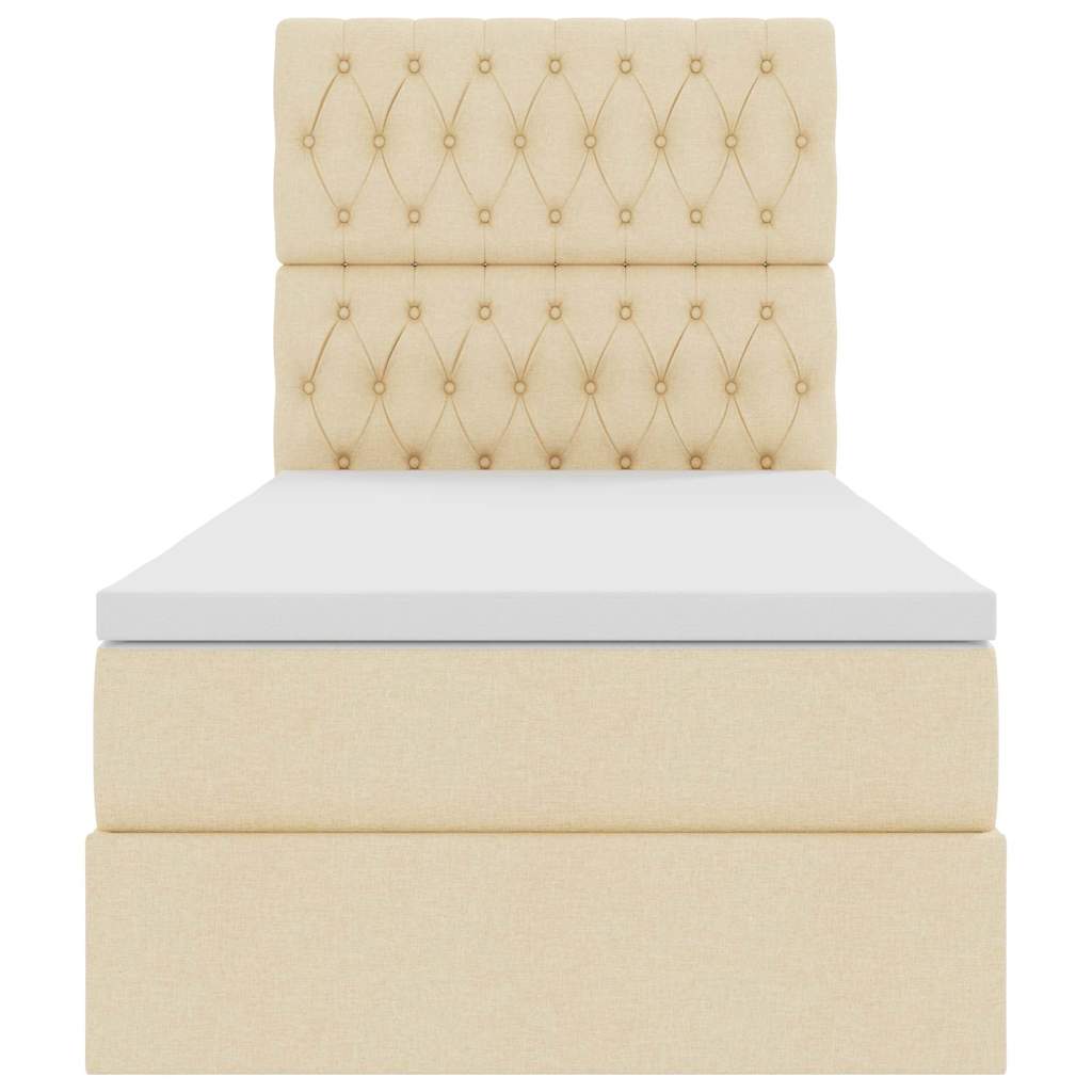Letto con contenitore LED e materasso Crema 100 x 200 cm | homemem39