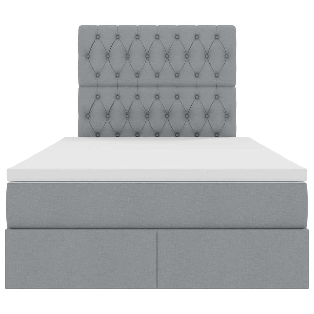 Letto con contenitore LED e materasso Grigio Chiaro | homemem39
