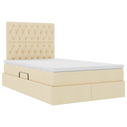 Letto con contenitore LED e materasso Crema 120 x 190 cm | homemem39