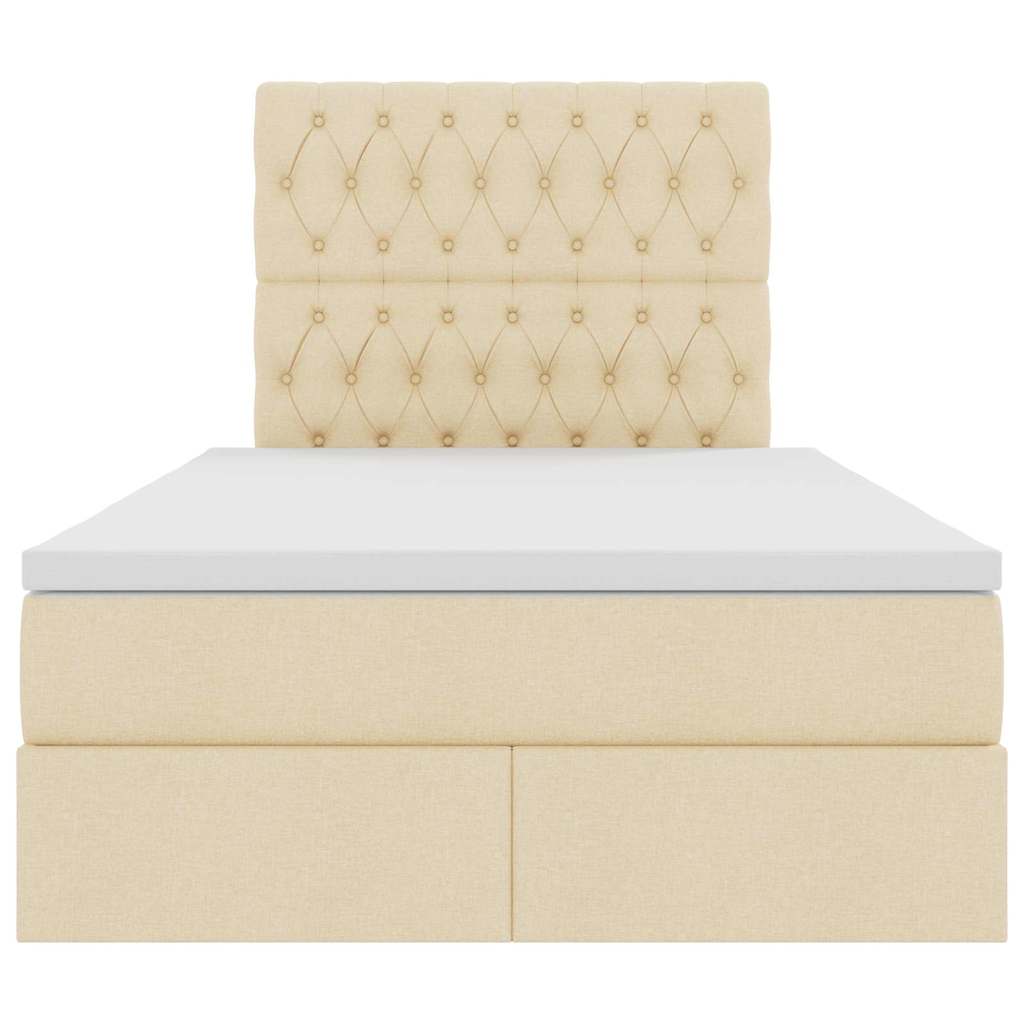 Letto con contenitore LED e materasso Crema 120 x 190 cm | homemem39
