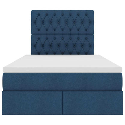 Letto con contenitore LED e materasso Blu 120 x 190 cm Tessuto | homemem39