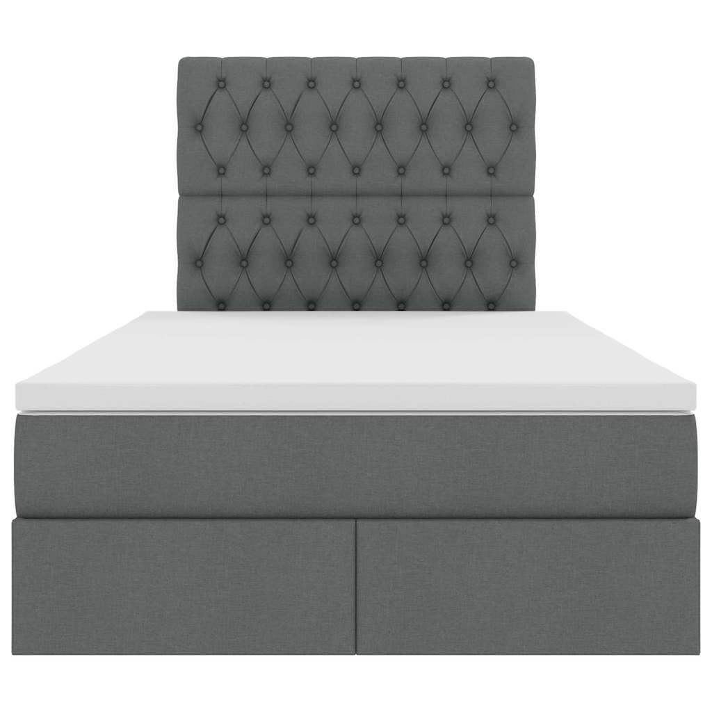 Letto con contenitore e LED Grigio scuro 120 x 200 cm