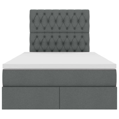 Letto con contenitore e LED Grigio scuro 120 x 200 cm