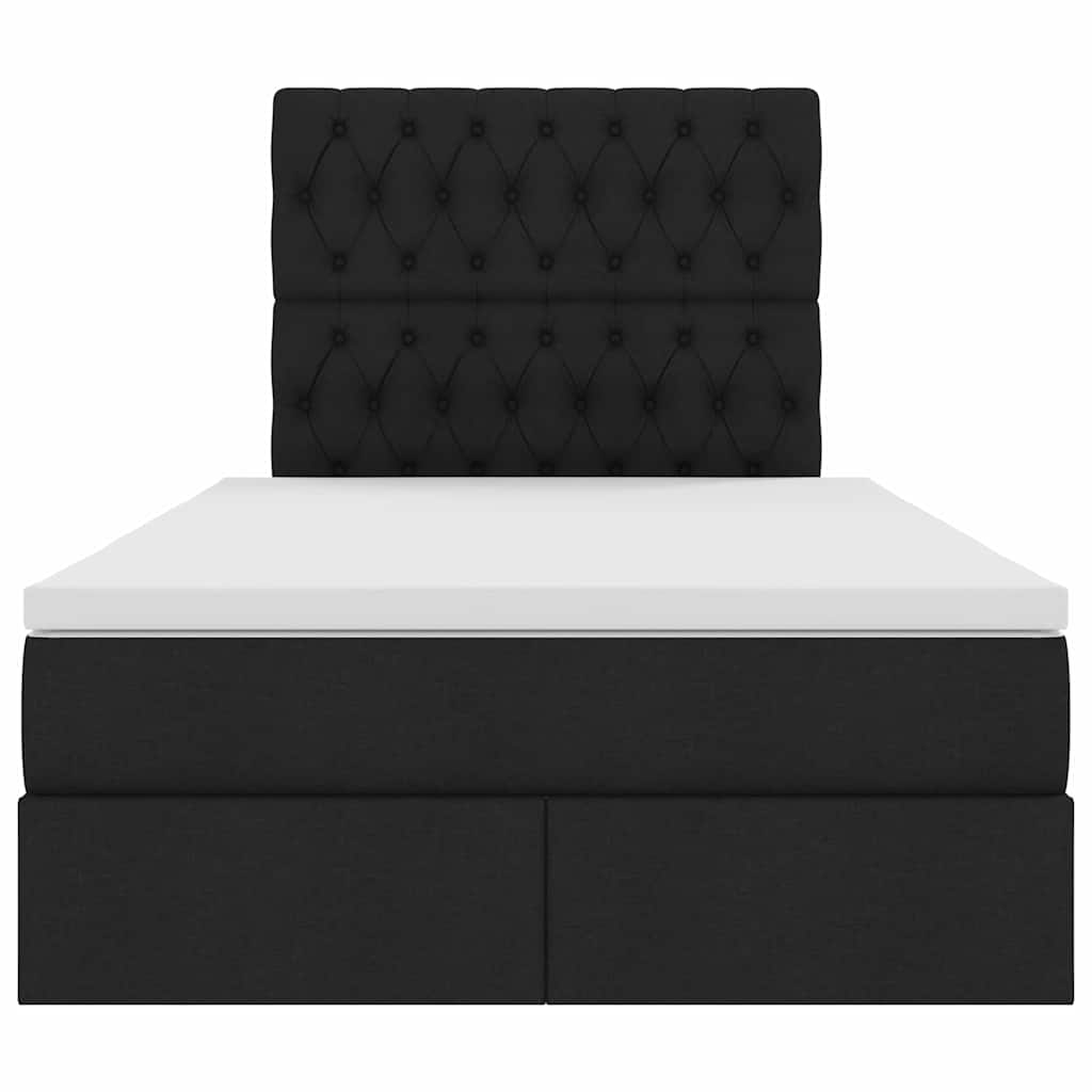 Letto con contenitore LED e materasso Nero 120 x 200 cm Tessuto | homemem39