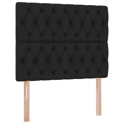 Letto con contenitore LED e materasso Nero 120 x 200 cm Tessuto | homemem39