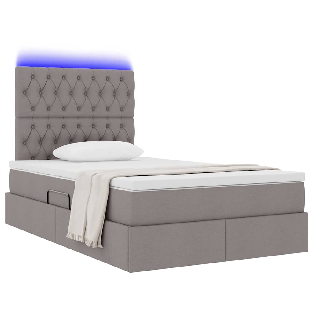 Letto con contenitore LED e materasso Tortora 120 x 200 cm | homemem39