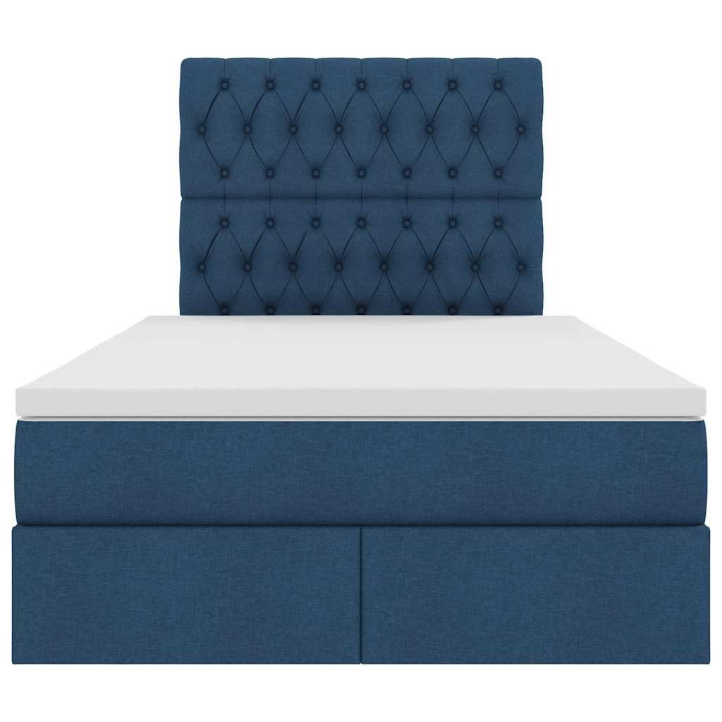 Letto con contenitore LED e materasso Blu 120 x 200 cm Tessuto | homemem39