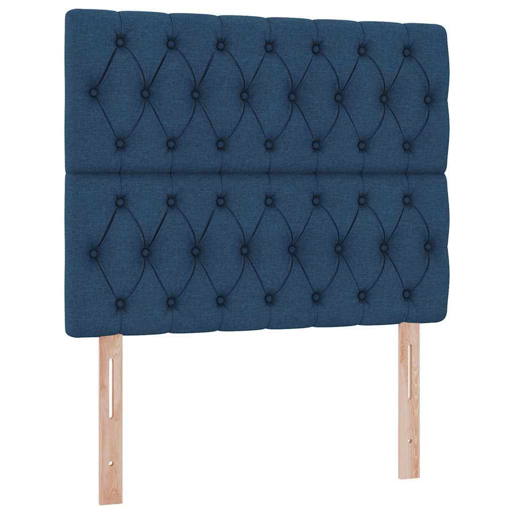 Letto con contenitore LED e materasso Blu 120 x 200 cm Tessuto | homemem39