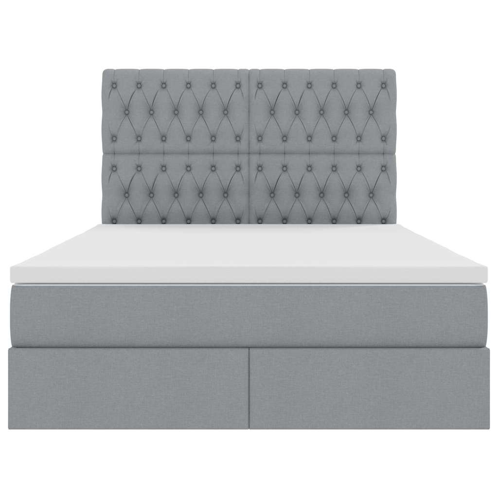 Letto con contenitore e LED Grigio chiaro 140 x 190 cm