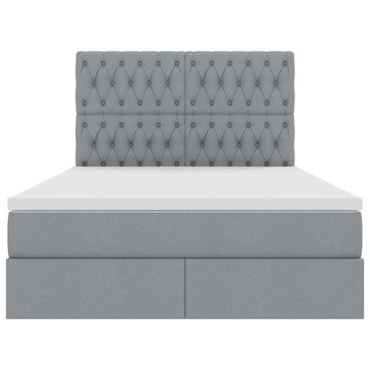 Letto con contenitore e LED Grigio chiaro 140 x 200 cm