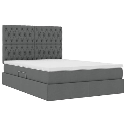 Letto con contenitore LED e materasso Grigio Scuro 140 x 200 cm | homemem39