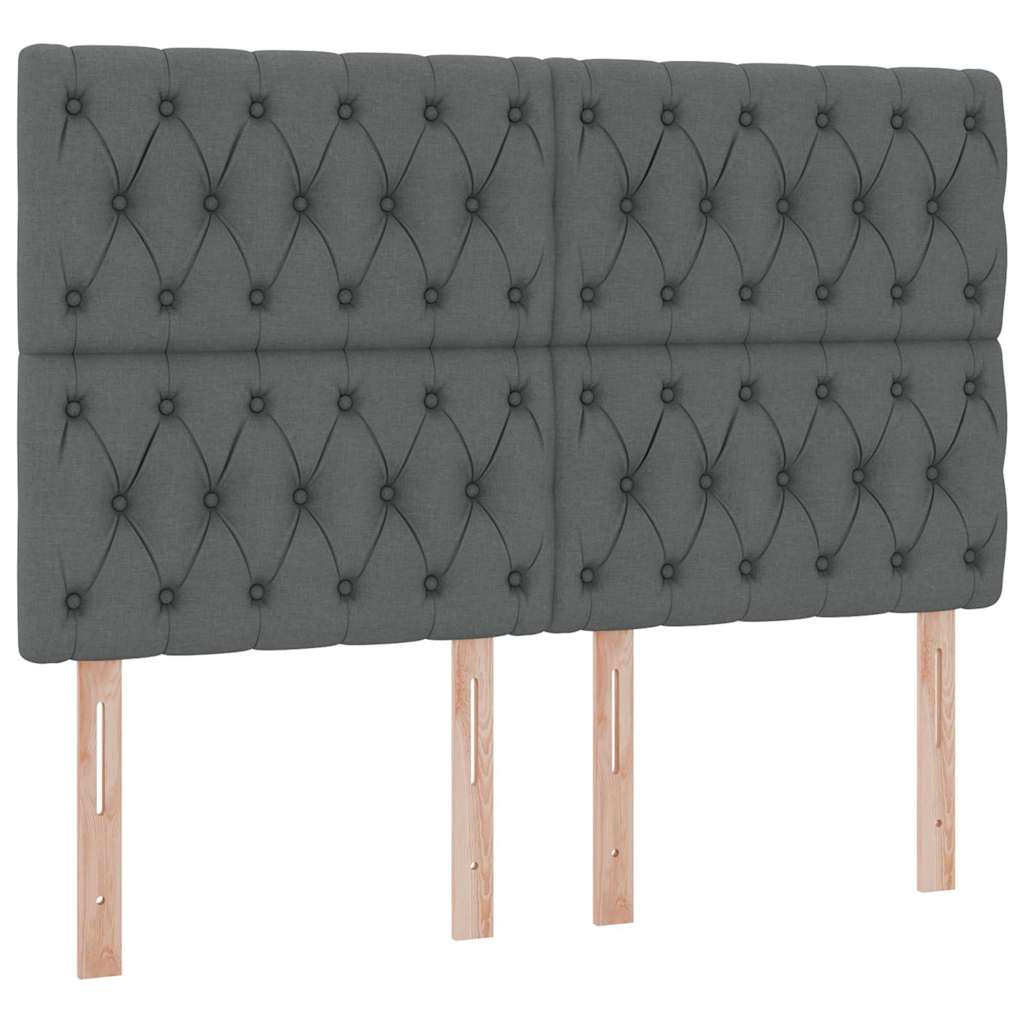 Letto con contenitore e LED Grigio scuro 140 x 200 cm