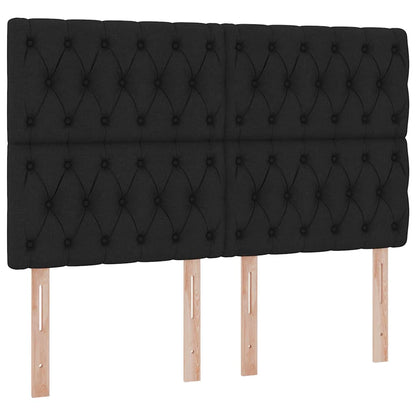 Letto con contenitore LED e materasso Nero 140 x 200 cm Tessuto | homemem39