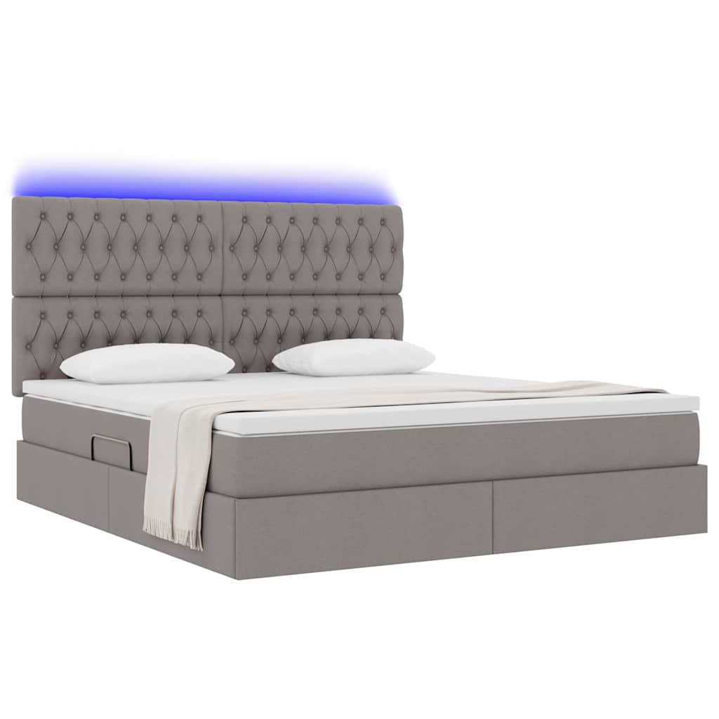 Letto con contenitore LED e materasso Tortora 160 x 200 cm | homemem39