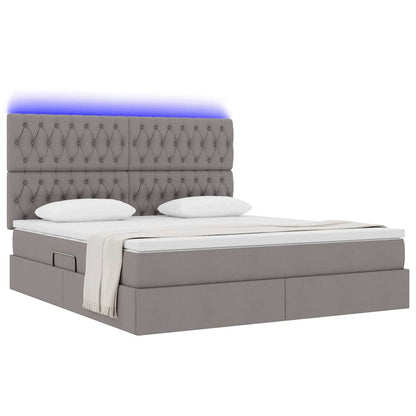 Letto con contenitore LED e materasso Tortora 160 x 200 cm | homemem39
