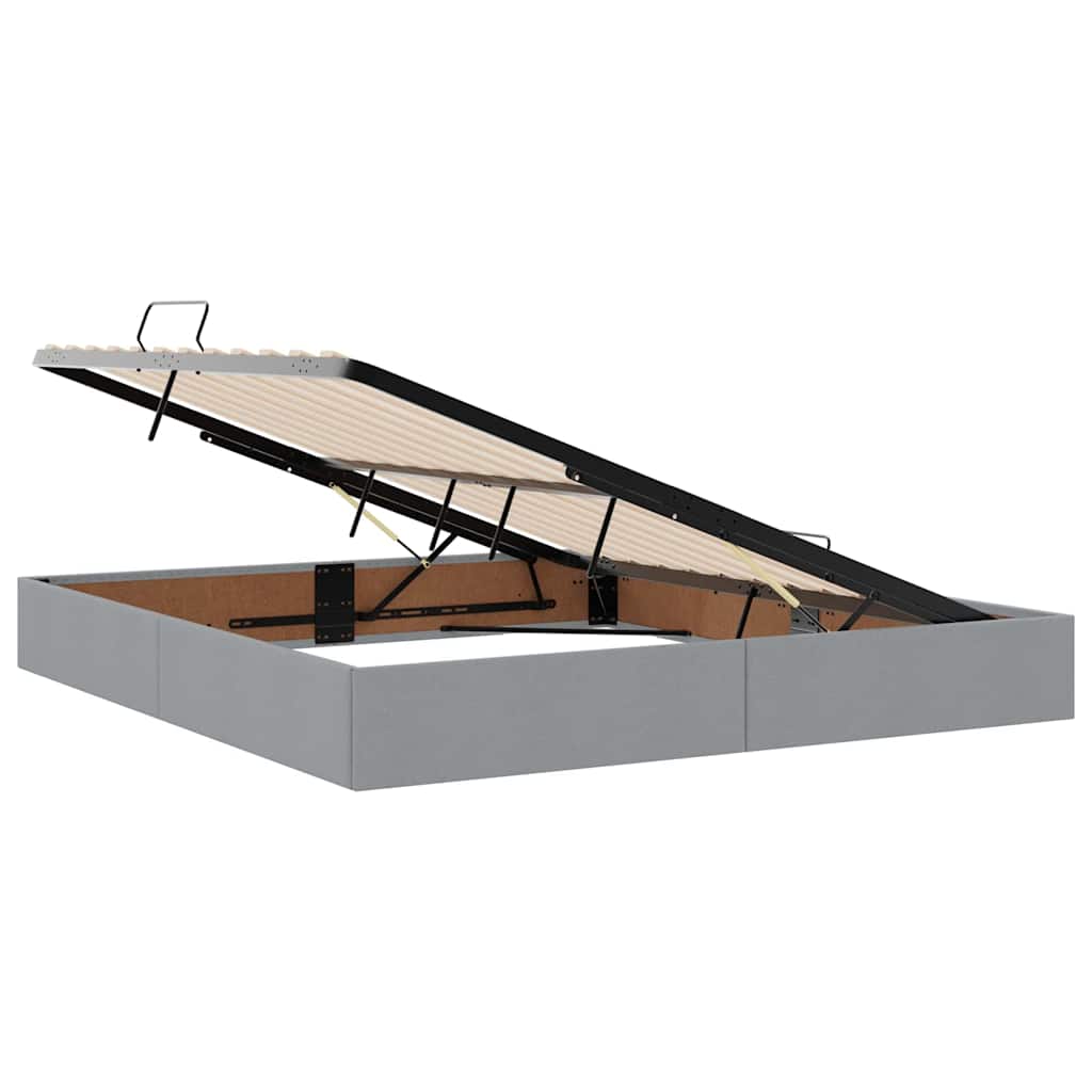 Letto con contenitore e LED Grigio chiaro 180 x 200 cm