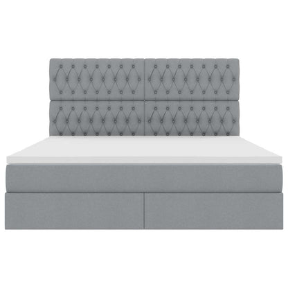 Letto con contenitore e LED Grigio chiaro 180 x 200 cm