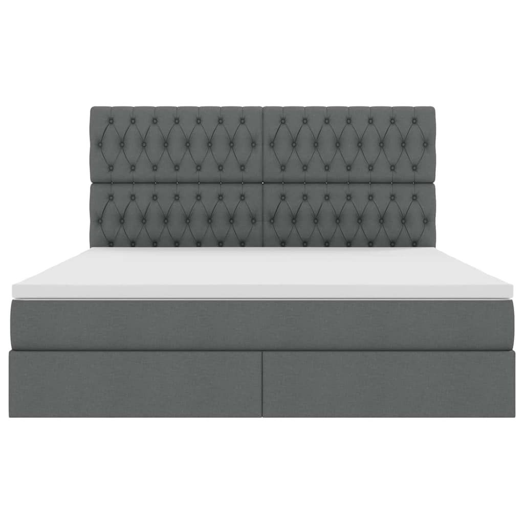 Letto con contenitore e LED Grigio scuro 180 x 200 cm