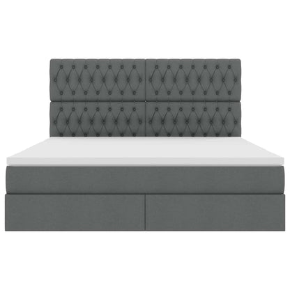 Letto con contenitore e LED Grigio scuro 180 x 200 cm