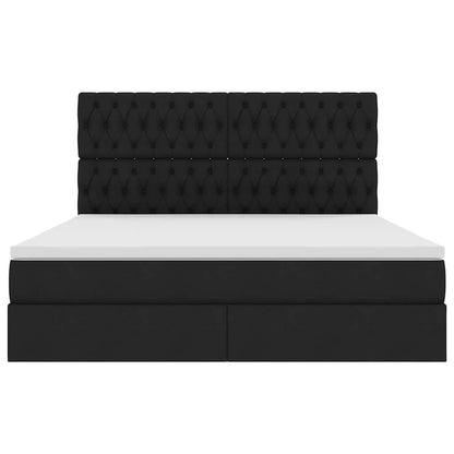 Letto con contenitore e LED Nero 180 x 200 cm Poliestere