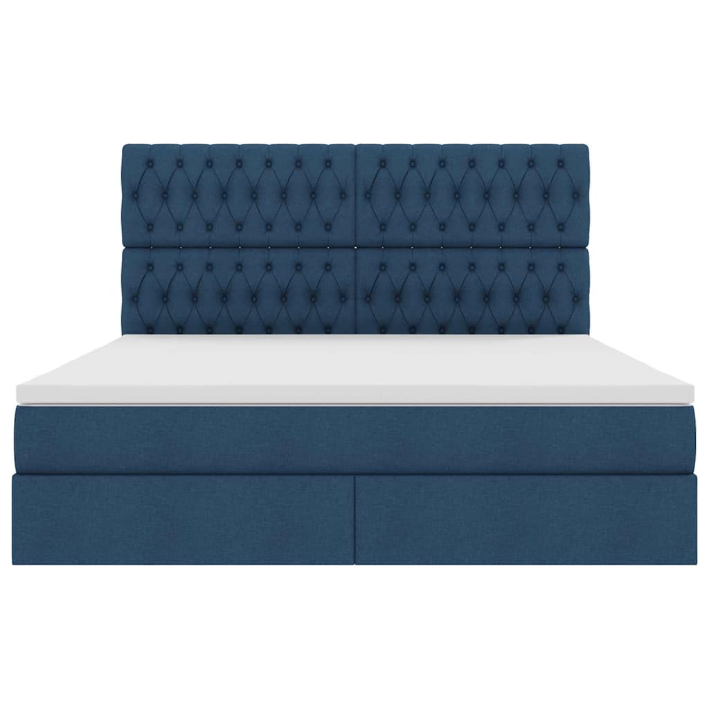 Letto con contenitore LED e materasso Blu 180 x 200 cm Tessuto | homemem39