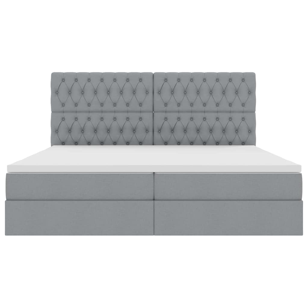 Letto con contenitore e LED Grigio chiaro 200 x 200 cm