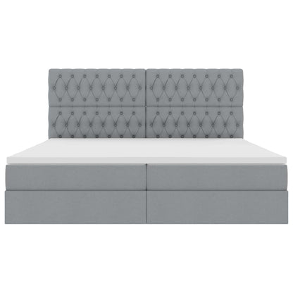 Letto con contenitore e LED Grigio chiaro 200 x 200 cm