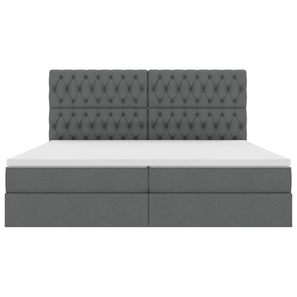 Letto con contenitore LED e materasso Grigio Scuro 200 x 200 cm | homemem39