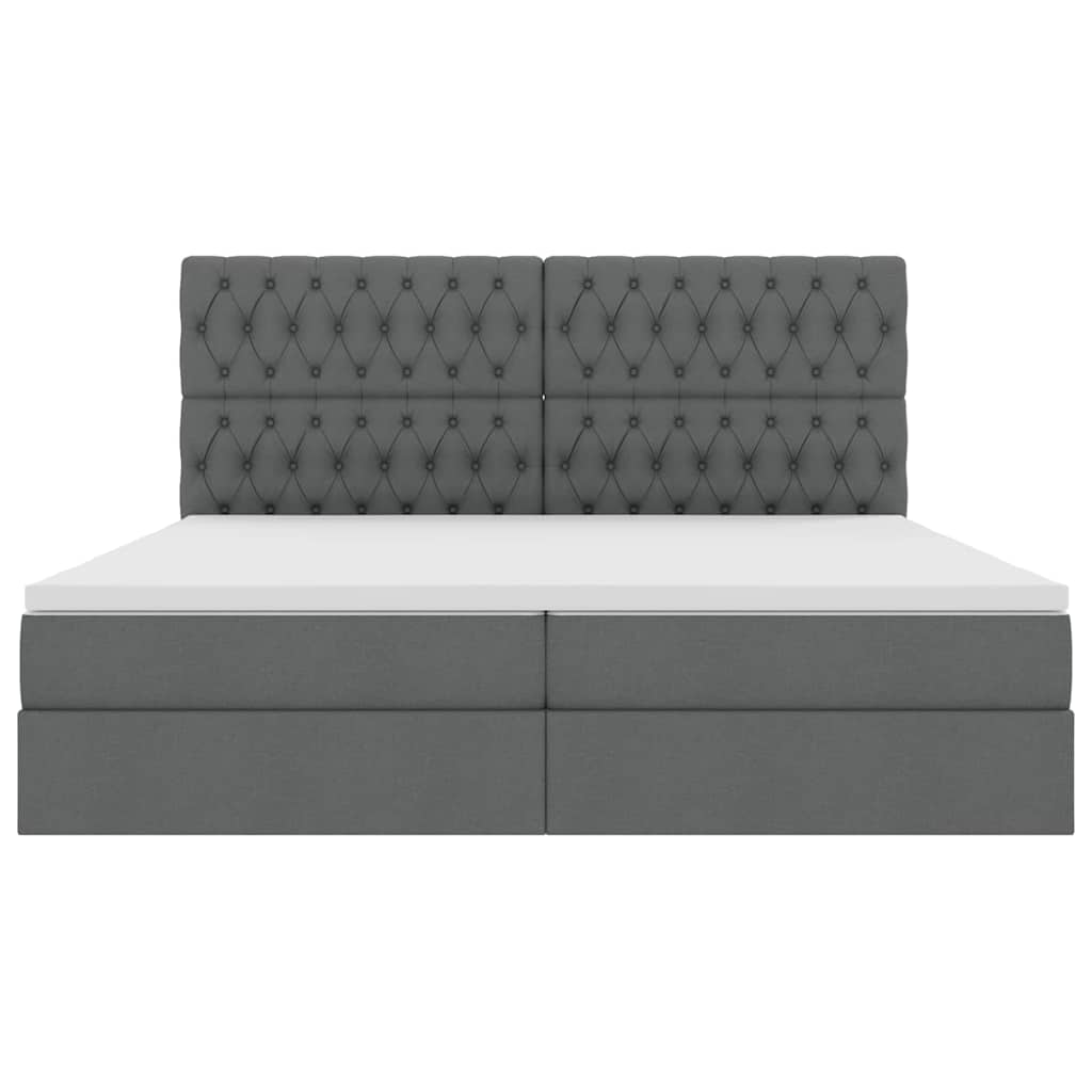 Letto con contenitore e LED Grigio scuro 200 x 200 cm