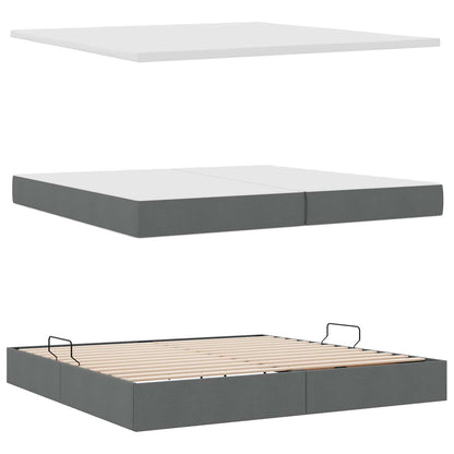 Letto con contenitore LED e materasso Grigio Scuro 200 x 200 cm | homemem39