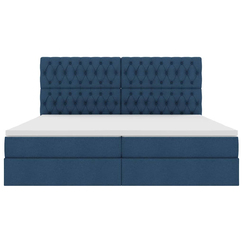 Letto con contenitore LED e materasso Blu 200 x 200 cm Tessuto | homemem39