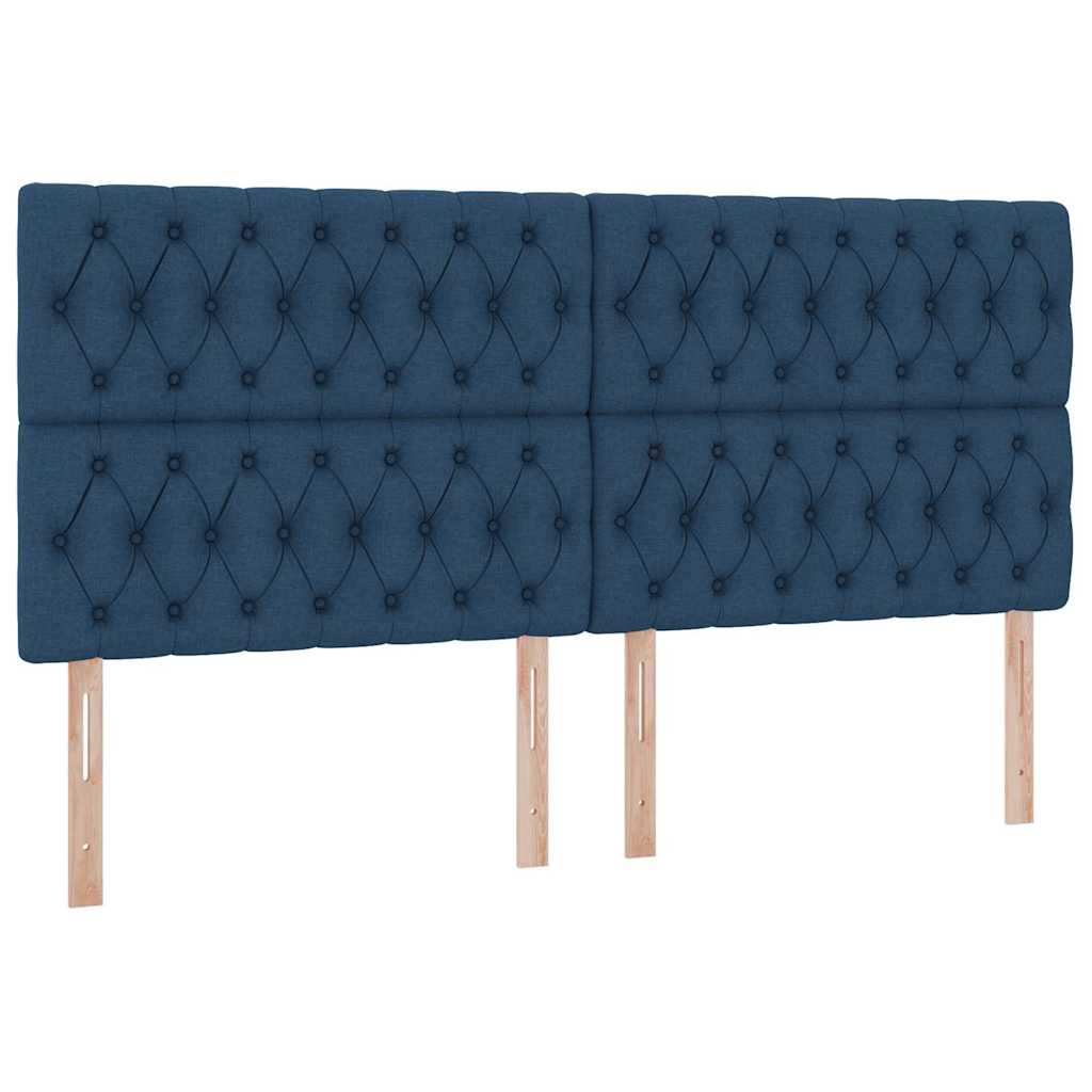 Letto con contenitore LED e materasso Blu 200 x 200 cm Tessuto | homemem39