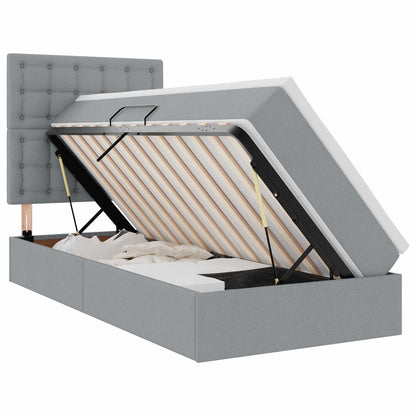 Letto con contenitore LED e materasso Grigio Chiaro 90 x 190 cm | homemem39