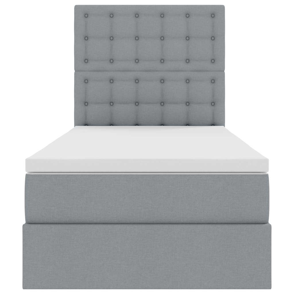 Letto con contenitore LED e materasso Grigio Chiaro 90 x 190 cm | homemem39