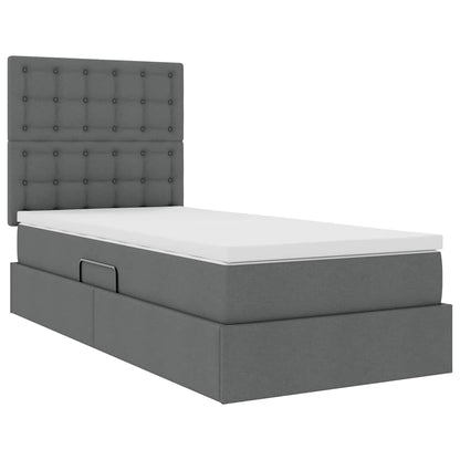 Letto con contenitore LED e materasso Grigio Scuro 90 x 190 cm | homemem39