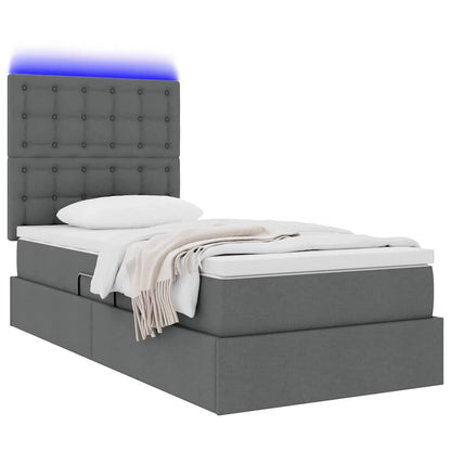 Letto con contenitore LED e materasso Grigio Scuro 90 x 190 cm | homemem39