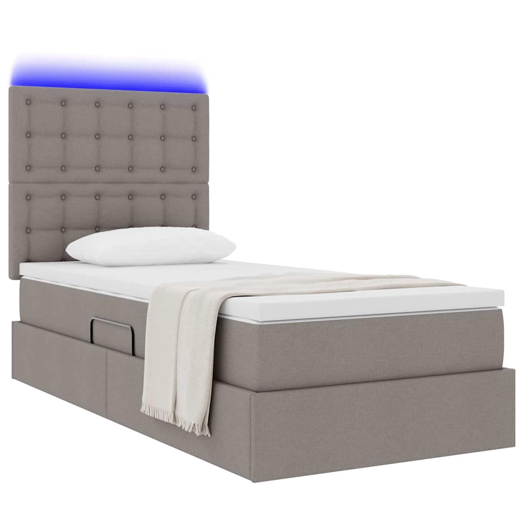 Letto con contenitore LED e materasso Tortora 90 x 190 cm | homemem39